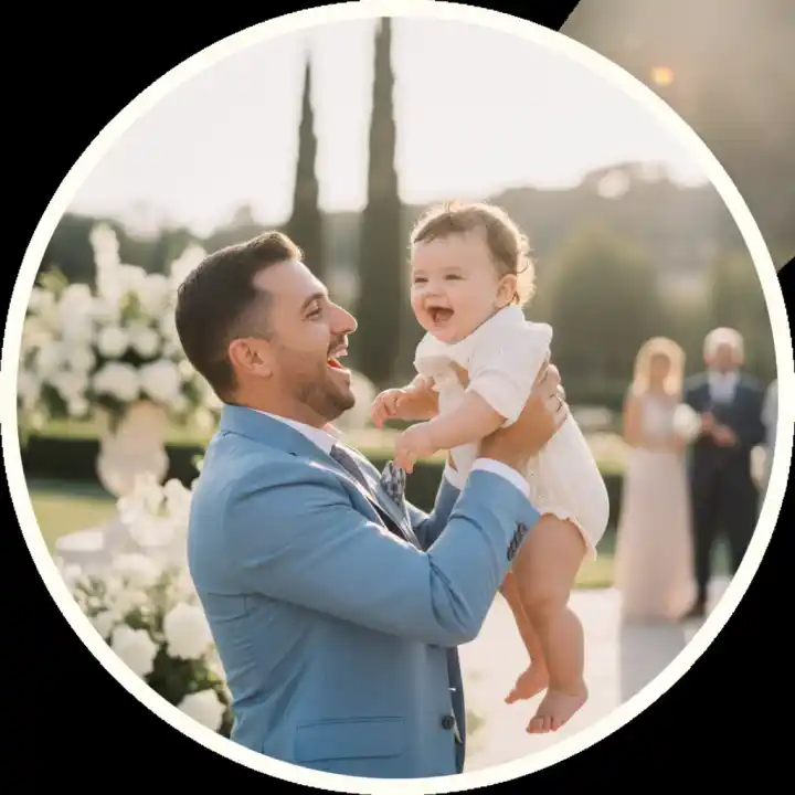 utente feedback avatar foto padre soddisfatto e bambino sorridente