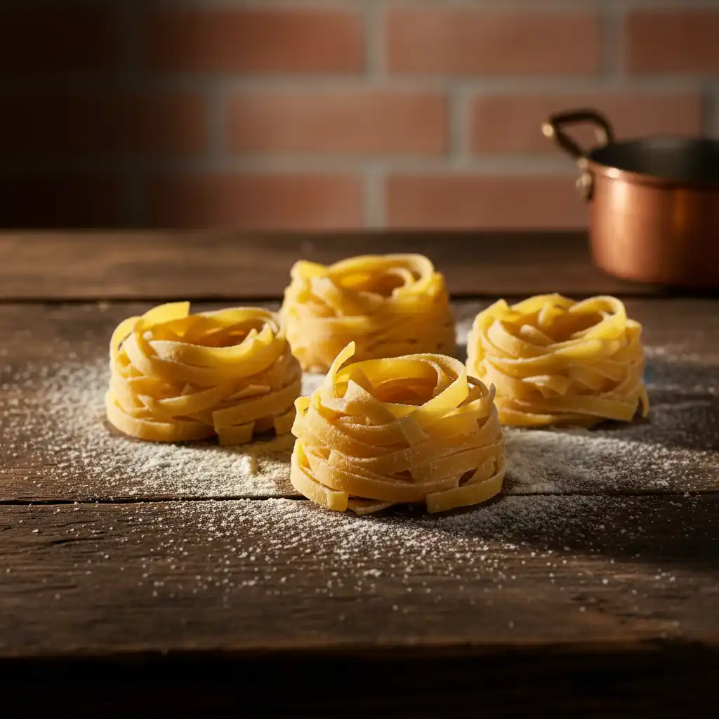 Pasta fresca fatta a mano in un ristorante tipico