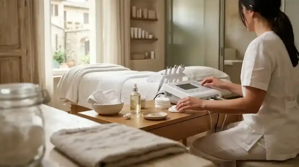 Dispositivo professionale per trattamenti viso avanzati in cabina estetica