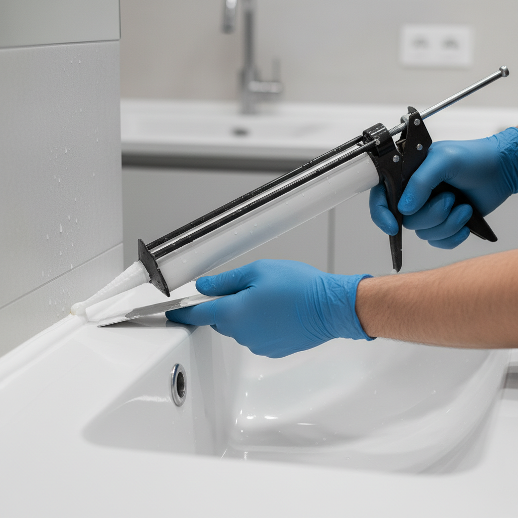 Posa silicone, sigillature bagno/cucina