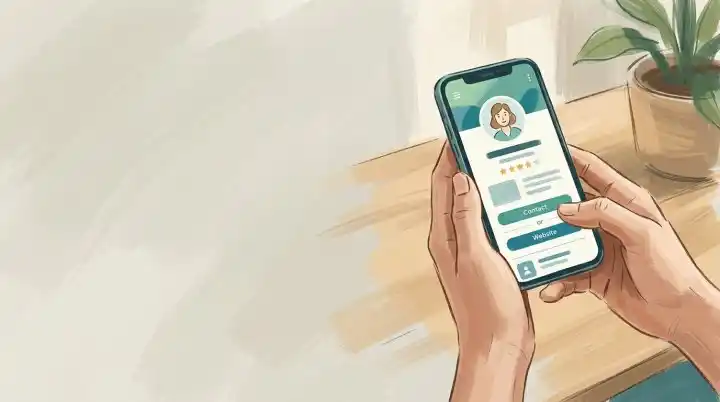 Schermo di uno smartphone con una notifica di recensione online