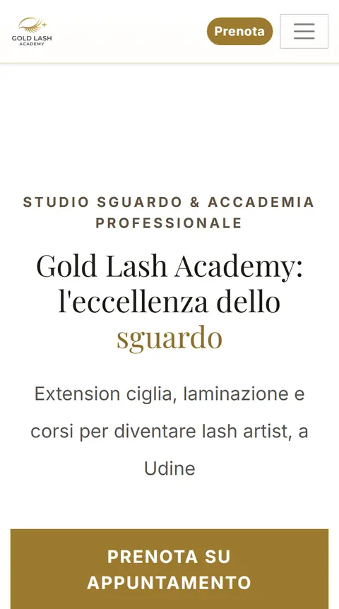 Il sito di Gold Lash Academy