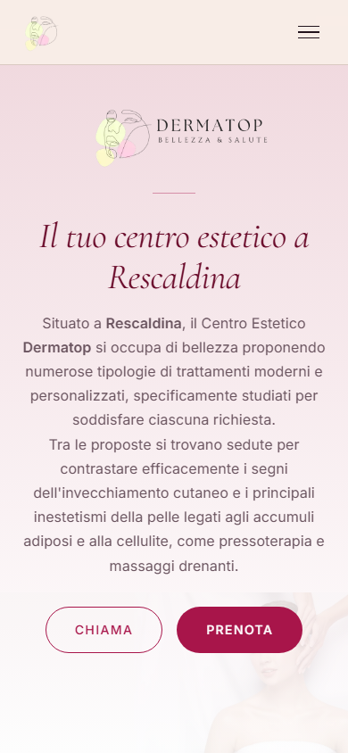 Il sito di Dermatop su smartphone