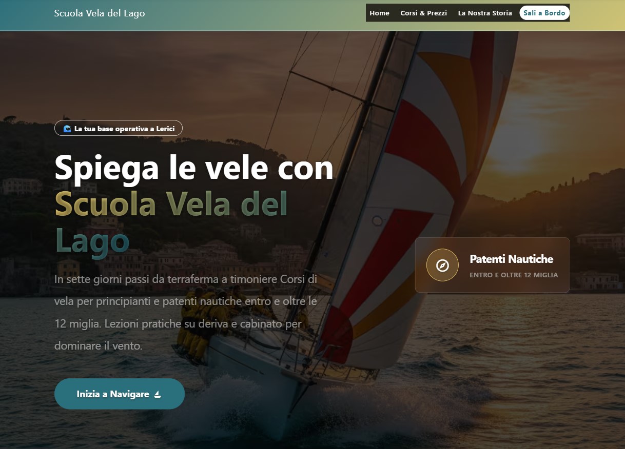 Sito creato con Vela su tablet